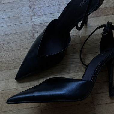 Zara black slingback heels