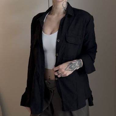 Camicia Casual Nera