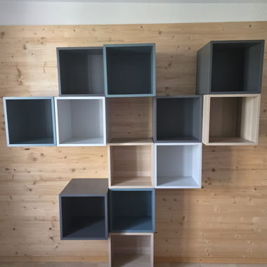 Wall shelf cube set