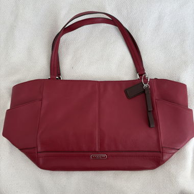 big red coach shoulder bag
