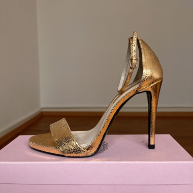 Open Sandal High Heels - Bright Gold
