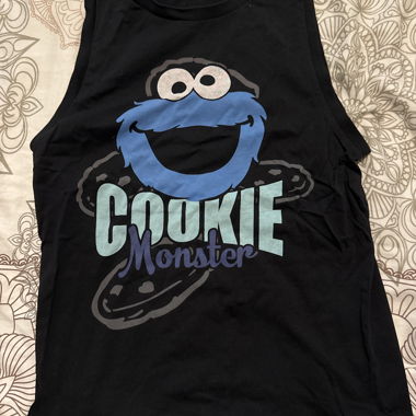Top senza maniche Cookie Monster nero Taglia M