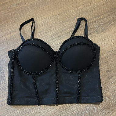 Haut bustier / corset noir orné