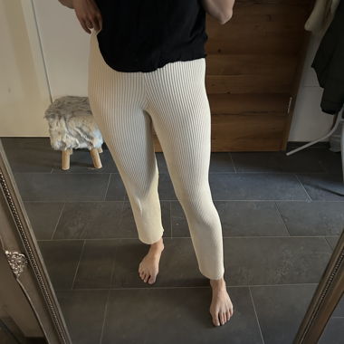 Ribbed knit pants by Tabitha Wermuth