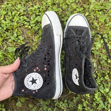 Converse All Star noires en dentelle