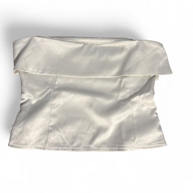 Top court bustier en satin blanc