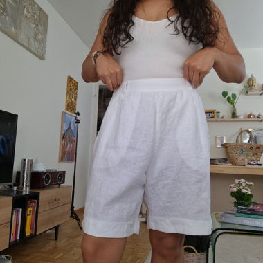 Shorts en lin blanc