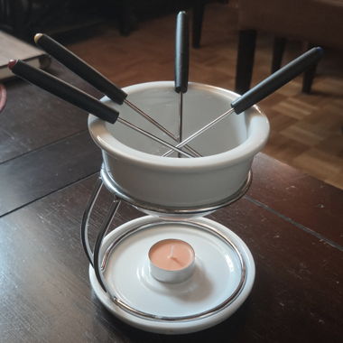 Piccolo set per fonduta al cioccolato