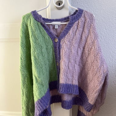 Topshop Gilet, zweifarbig – Mohair-Effekt