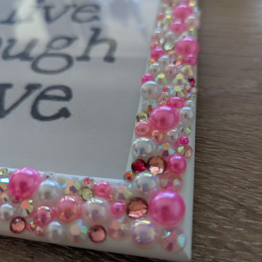 Cadre photo scintillant avec strass