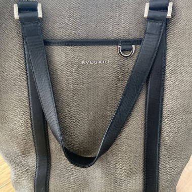 Borsa tote BVLGARI in tela e pelle nera
