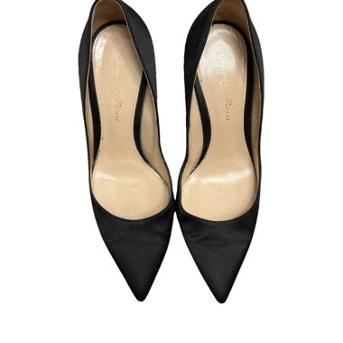 Scarpe con tacco a spillo in raso nero GIANVITO ROSSI
