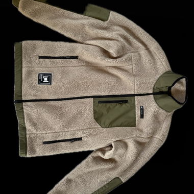 L1 Fleecejacke oliv/beige M