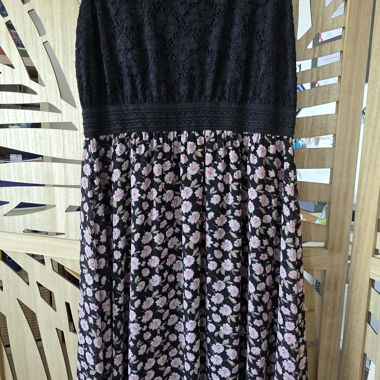 Black Zebra Floral Dress XXL