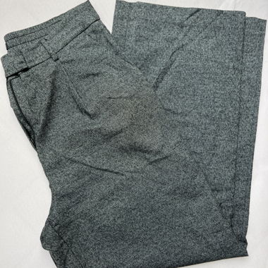 Stoffhose Grau-Schwarz Wide Leg