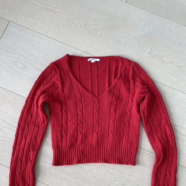 Subdued V-neck red top