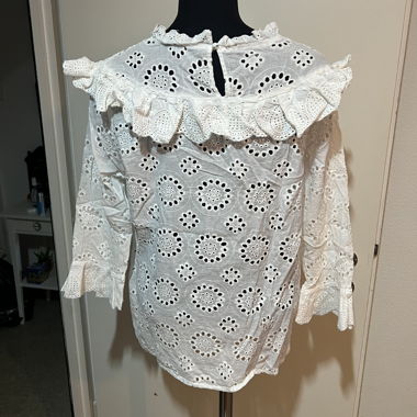 White eyelet blouse