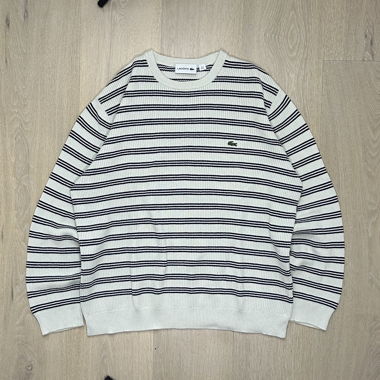 Vintage Lacoste Strickpullover creme/navy
