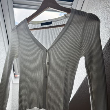 Gerippter Strick-Cardigan