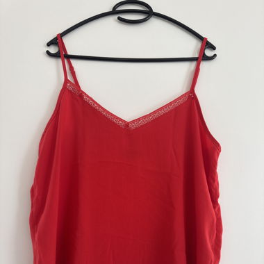Red Lace Cami Top – Chicorée, Size L (New)