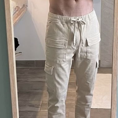 Zara cream cargo jogger pants