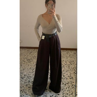 Dark Brown Wide-Leg Pants