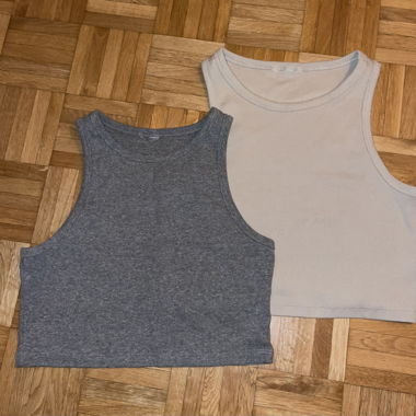 Crop Top Set (beige/grau)