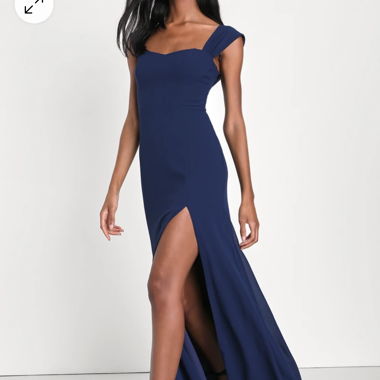 Robe longue maxi bleu marine