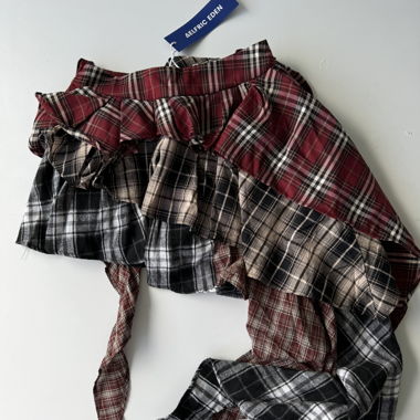 Plaid pants skirt, grunge