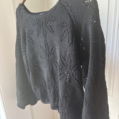 Black Openwork Top