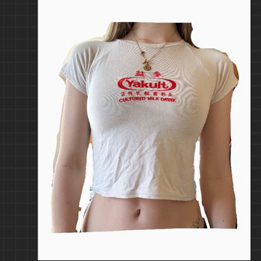 T-shirt cropped Yakult baby tee