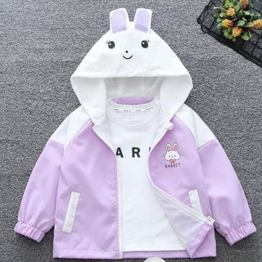 Giacca da bambina « Rabbit » con cappuccio Gr 80/86