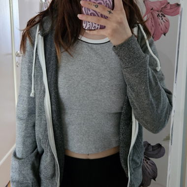 Grey Zip Hoodie