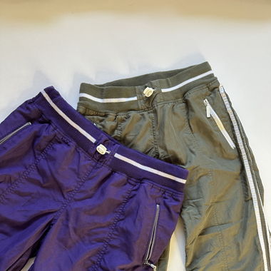 double pack green and purple pants