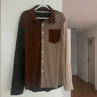 Colorblock corduroy shirt XL