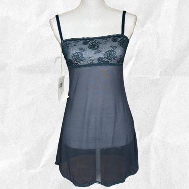 Schwarzes Spitzen-Chemise