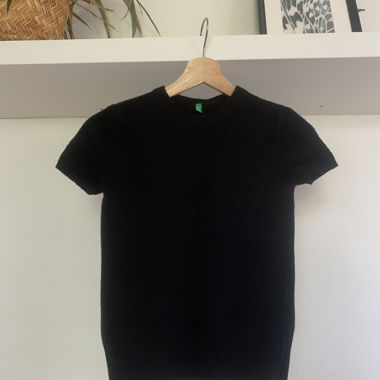 Maglione a Maniche Corte – Maglione Nero a Maniche Corte