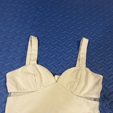 Crop top blanc à bretelles