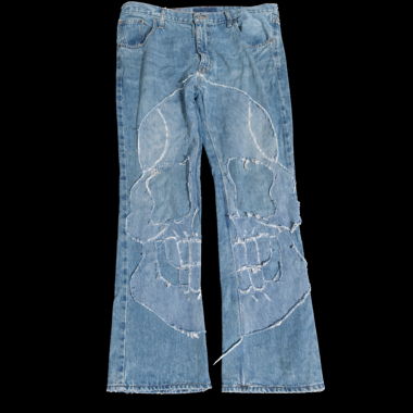  handgemachte Skull-Flared-Denim