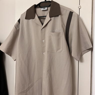 Camicia da lavoro a costine con colletto cubano