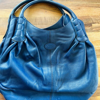 Tods soft leather blue shoulder bag