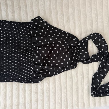 Black Polka-Dot Top