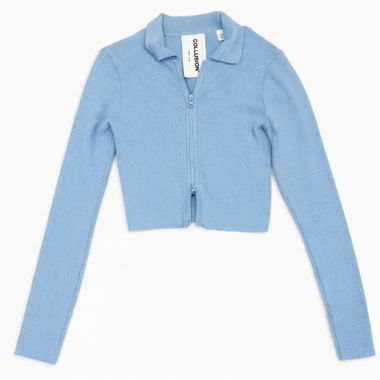 Blue Zip Cardigan