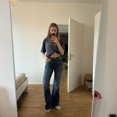 Massimo Dutti high-waist skinny flared jeans
