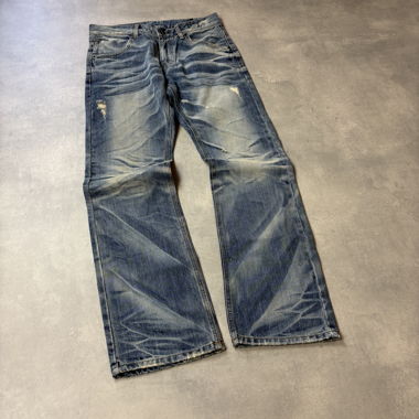 Japanese Improves Flared Washed Jeans 