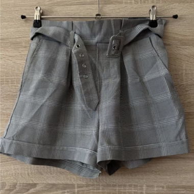 Grey Plaid Shorts