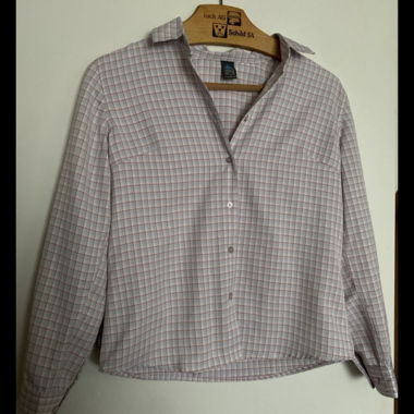 Odlo women's checked blouse long-sleeve size S