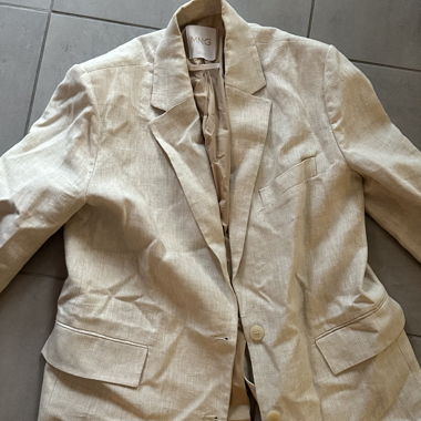 Beige MNG linen blazer