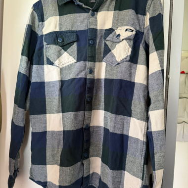 Vans grün, blau kariertes Flanellhemd S