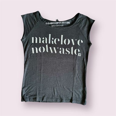Make Love Not Waste Statement Black T-Shirt